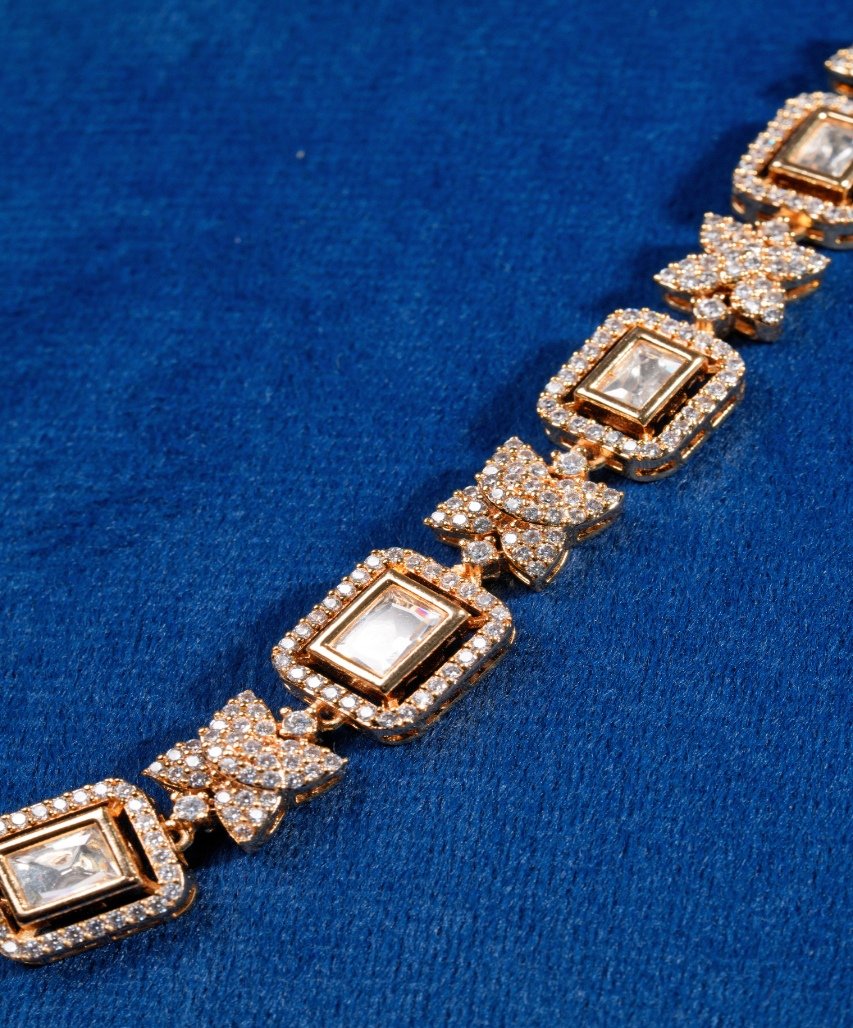 Elegant Emerald Drop Moissanite Necklace Set - Image 5