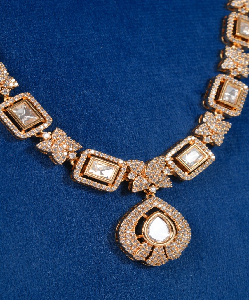 Luxury Geometric Moissanite Drop Pendant Necklace - Image 3