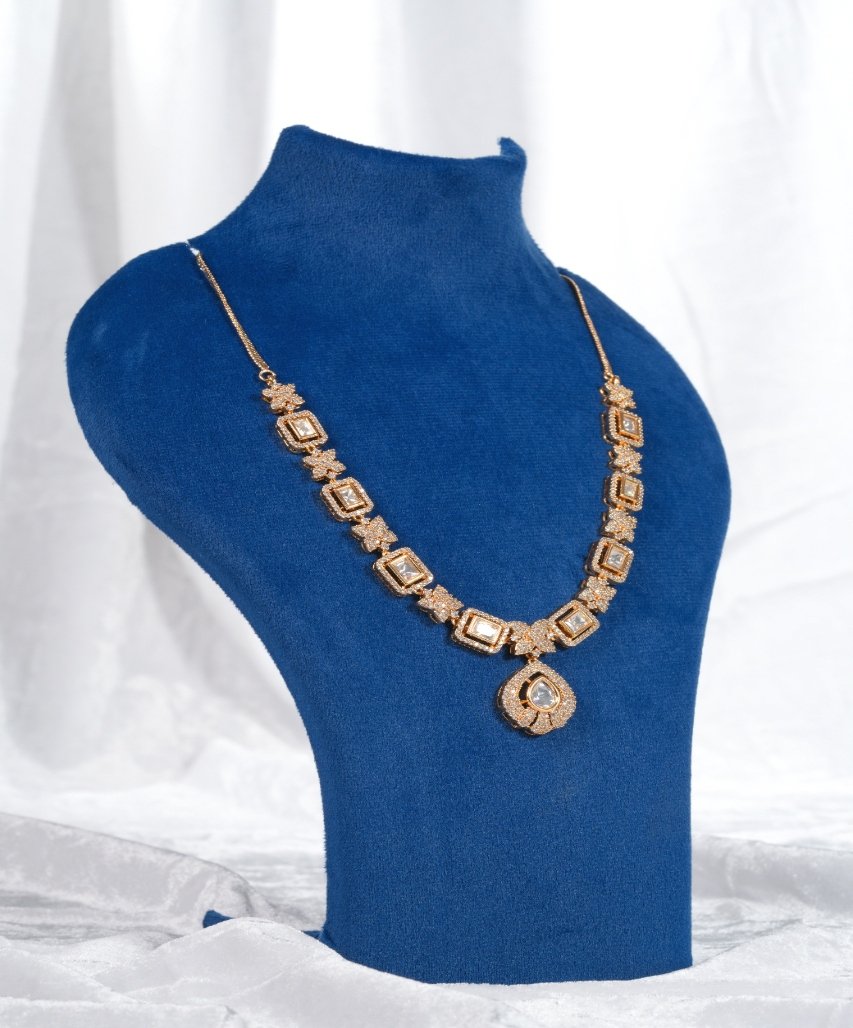 Luxury Geometric Moissanite Drop Pendant Necklace - Image 2