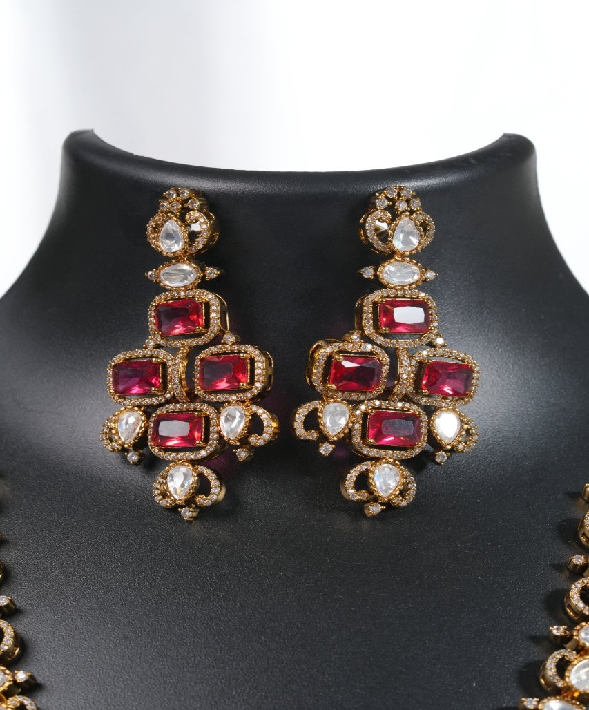 Premium Dual-Layer Moissanite Ruby Necklace Set - Image 4