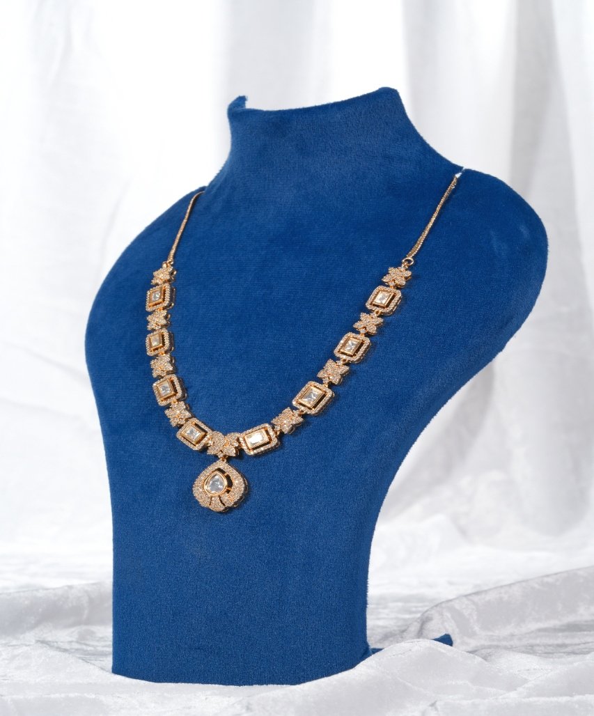 Luxury Geometric Moissanite Drop Pendant Necklace